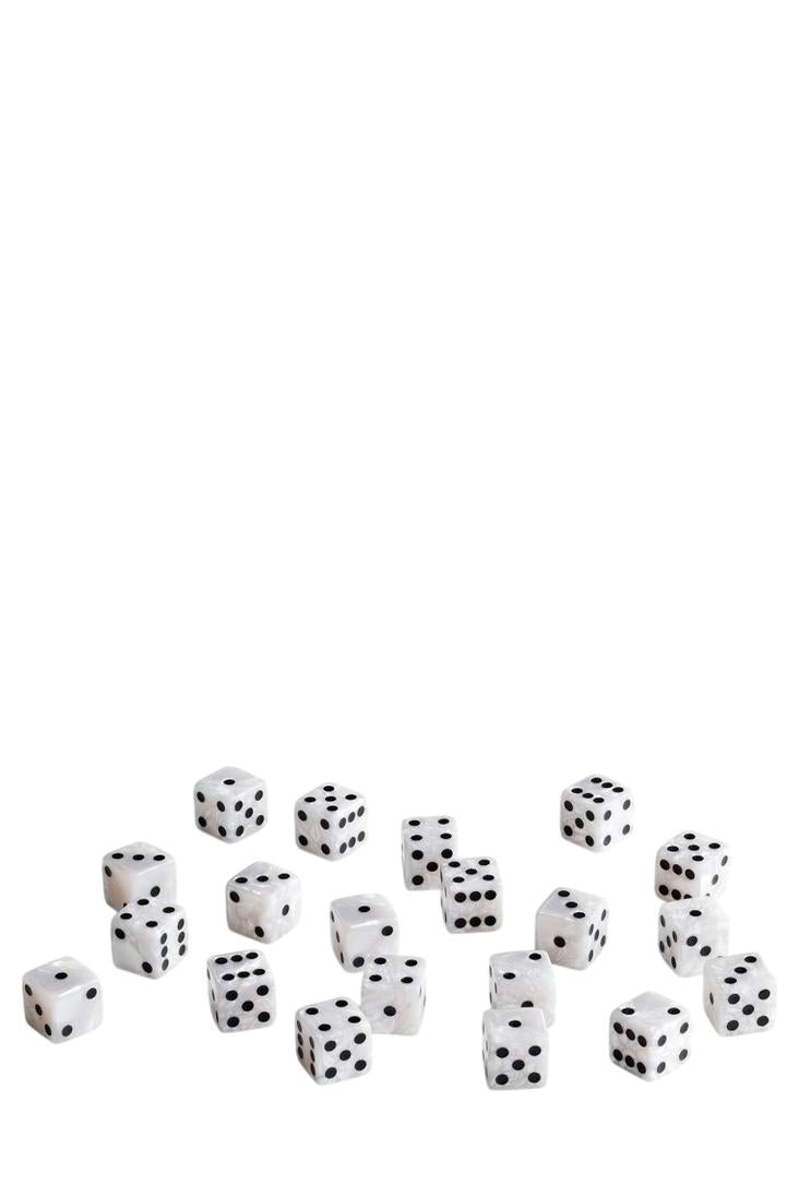 Q Workshop - 20er-Pack 14mm D6 Würfel - Pearl - Black