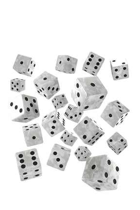 Q Workshop - 20er-Pack 14mm D6 Würfel - Pearl - Black