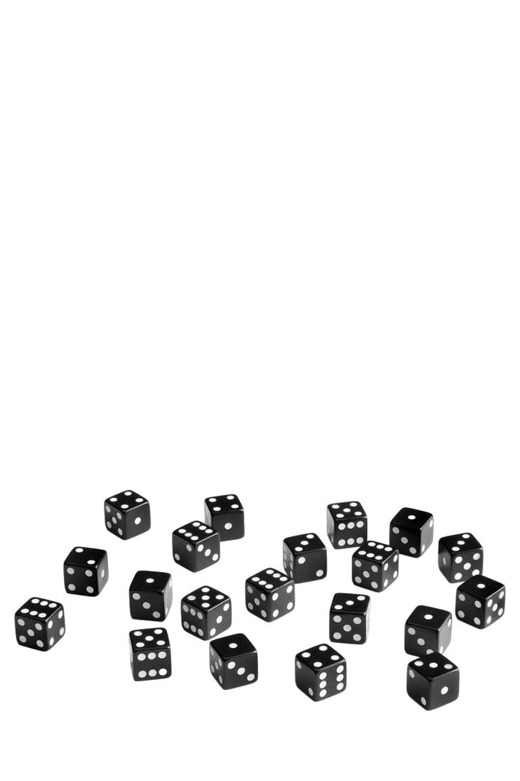 Q Workshop - 20er-Pack 16mm D6 Würfel - Black - White