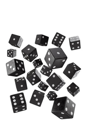 Q Workshop - 20er-Pack 16mm D6 Würfel - Black - White