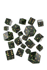 Q Workshop - 20er-Pack 16mm D6 Würfel - Bottle Green - Gold