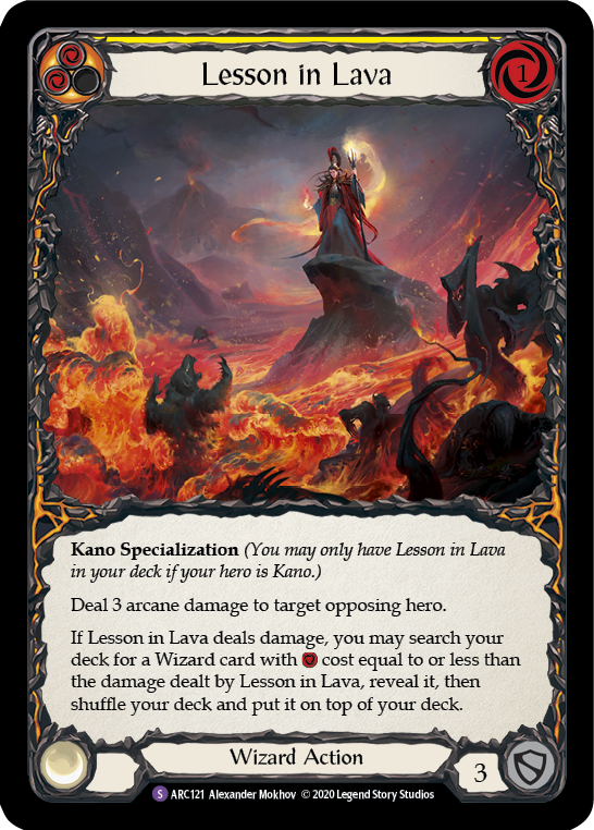Flesh and Blood - Lesson in Lava Rainbow Foil - Arcane Rising Unlimited