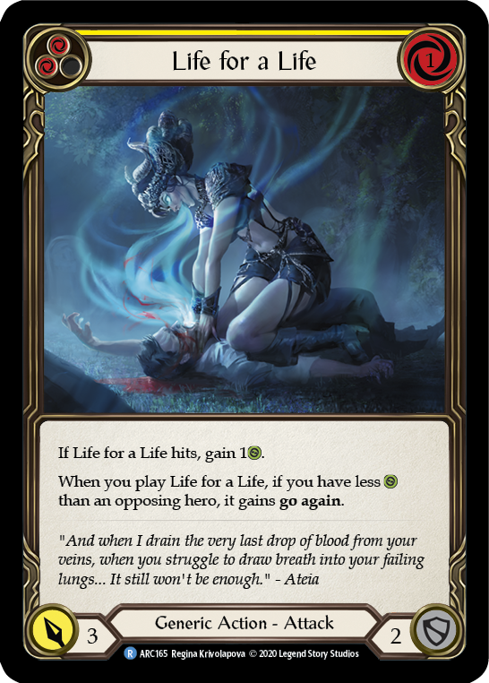 Flesh and Blood - Life for a Life (Yellow) Rainbow Foil - Arcane Rising Unlimited