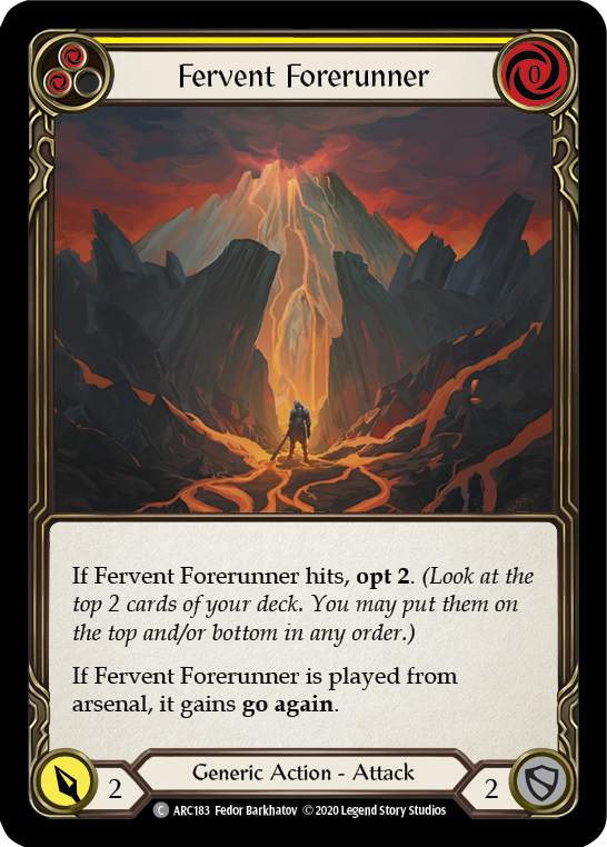 Flesh and Blood - Fervent Forerunner (Yellow) Rainbow Foil - Arcane Rising Unlimited