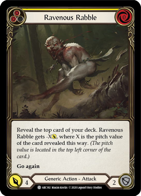 Flesh and Blood - Ravenous Rabble (Yellow) Rainbow Foil - Arcane Rising Unlimited