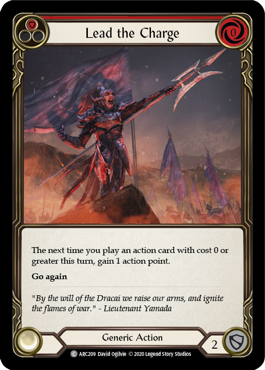 Flesh and Blood - Lead the Charge (Red) Rainbow Foil - Arcane Rising Unlimited