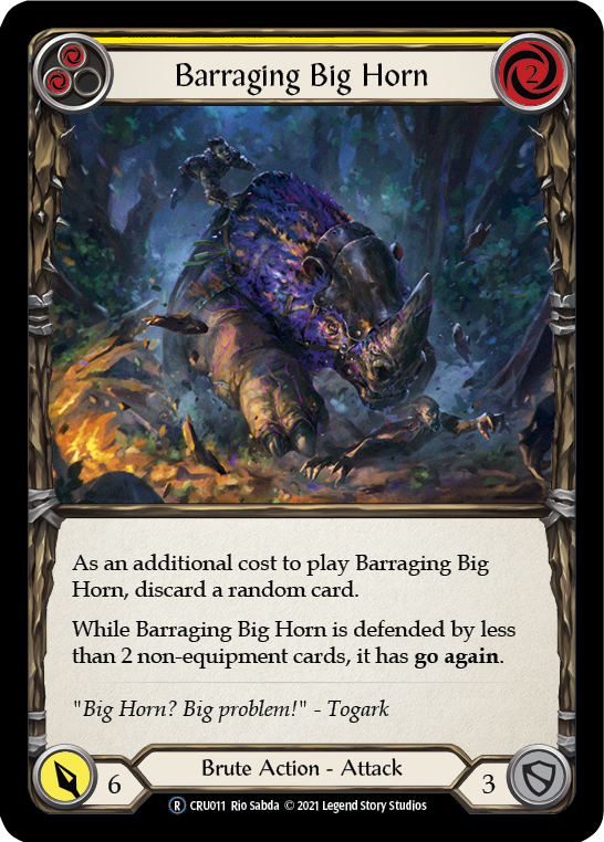Flesh and Blood - Barraging Big Horn (Yellow) - Crucible of War Unlimited