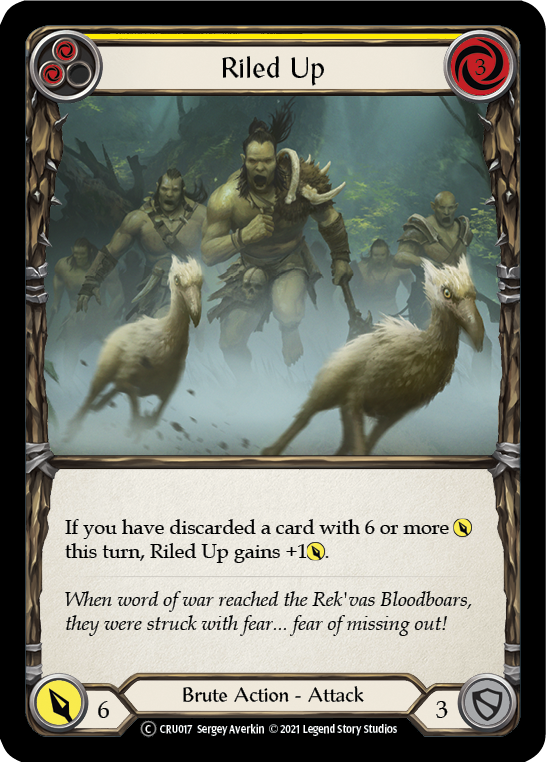 Flesh and Blood - Riled Up (Yellow) Rainbow Foil - Crucible of War Unlimited