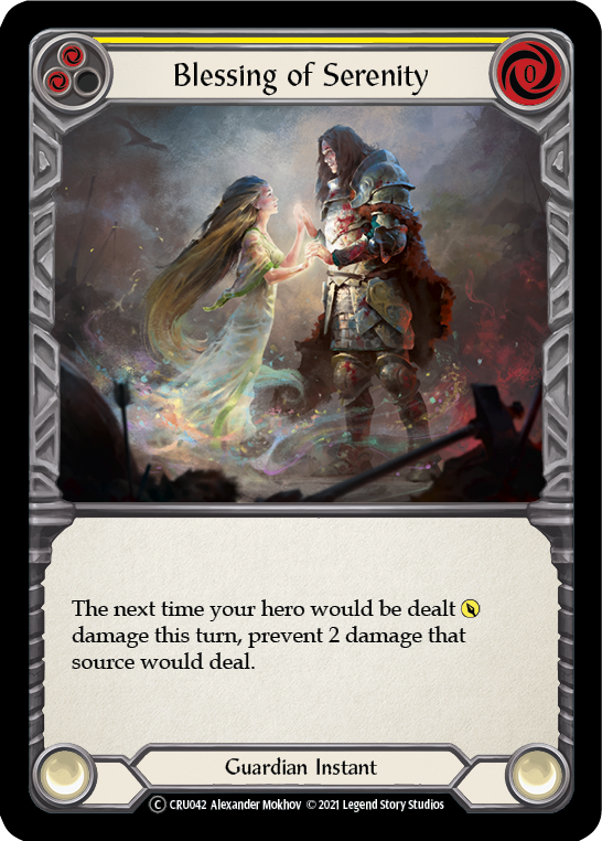 Flesh and Blood - Blessing of Serenity (Yellow) Rainbow Foil - Crucible of War Unlimited