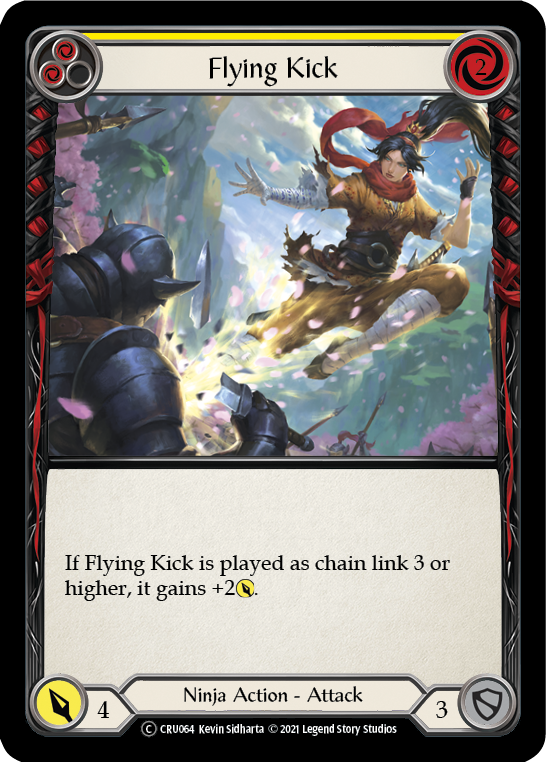 Flesh and Blood - Flying Kick (Yellow) Rainbow Foil - Crucible of War Unlimited