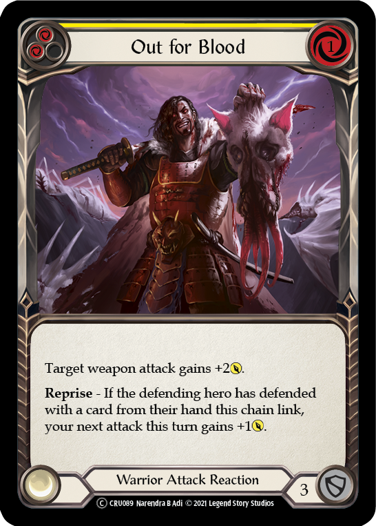 Flesh and Blood - Out for Blood (Yellow) Rainbow Foil - Crucible of War Unlimited