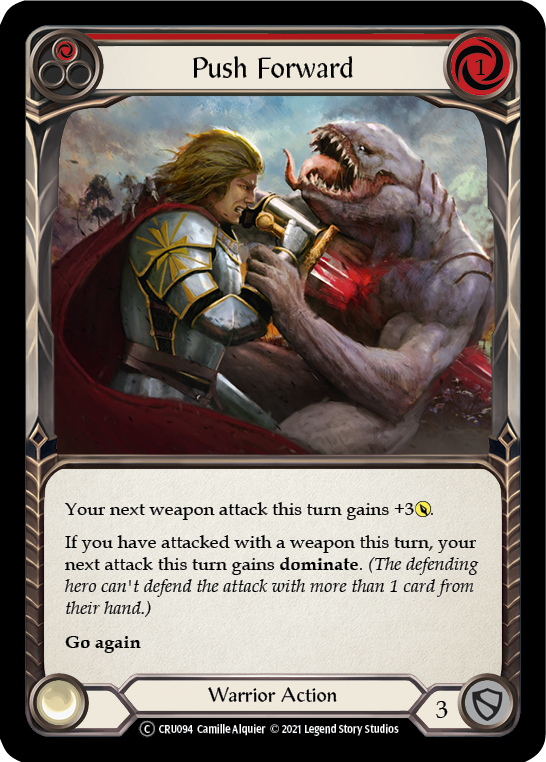 Flesh and Blood - Push Forward (Red) Rainbow Foil - Crucible of War Unlimited