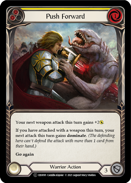 Flesh and Blood - Push Forward (Yellow) Rainbow Foil - Crucible of War Unlimited