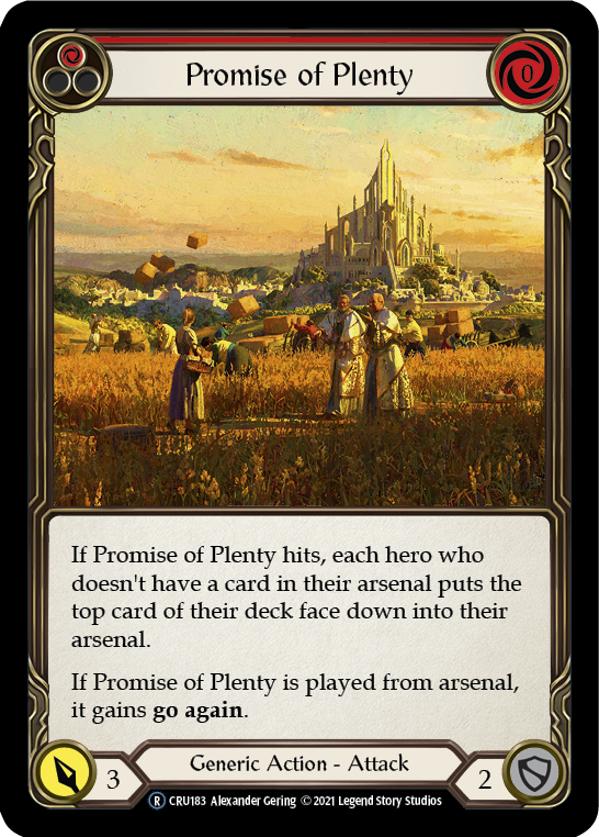 Flesh and Blood - Promise of Plenty (Red) Rainbow Foil - Crucible of War Unlimited