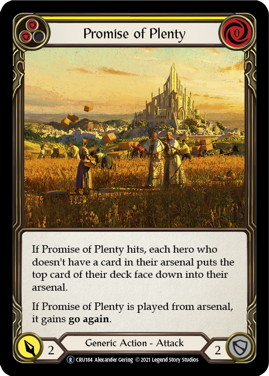Flesh and Blood - Promise of Plenty (Yellow) Rainbow Foil - Crucible of War Unlimited