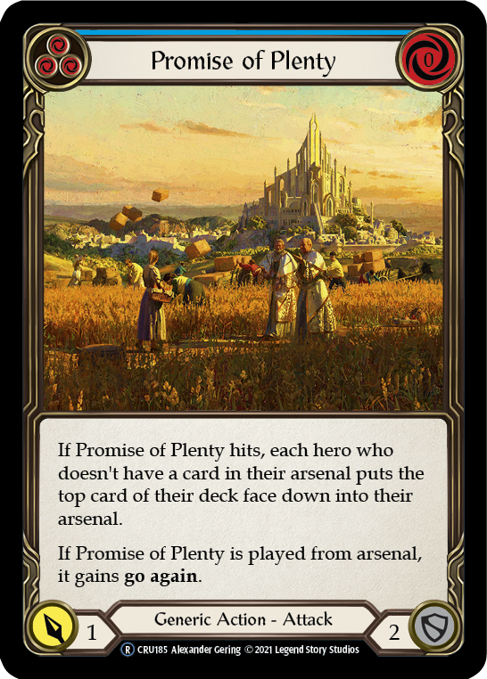 Flesh and Blood - Promise of Plenty (Blue) Rainbow Foil - Crucible of War Unlimited