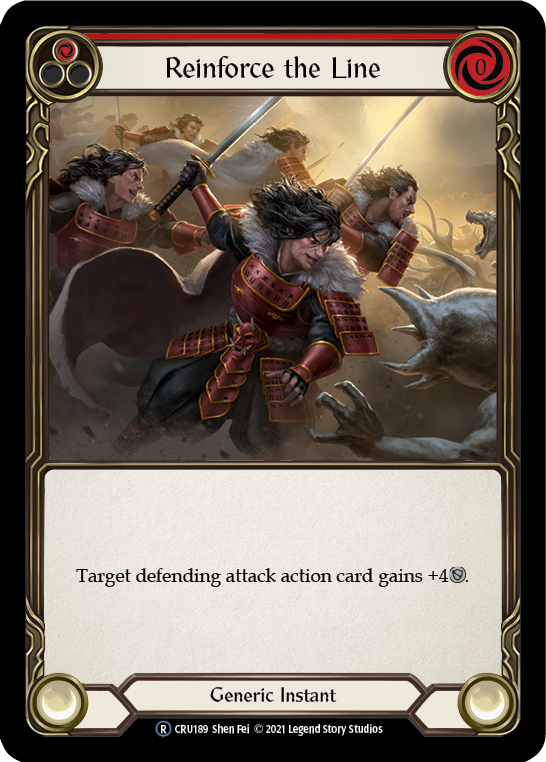 Flesh and Blood - Reinforce the Line (Red) Rainbow Foil - Crucible of War Unlimited
