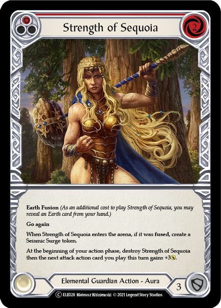 Flesh and Blood - Strength of Sequoia (Red) Rainbow Foil - Tales of Aria Unlimited