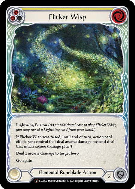 Flesh and Blood - Flicker Wisp Rainbow Foil - Tales of Aria Unlimited