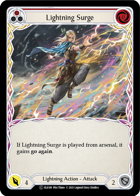 Flesh and Blood - Lightning Surge (Red) Rainbow Foil - Tales of Aria Unlimited