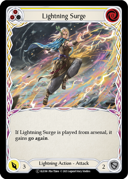 Flesh and Blood - Lightning Surge (Yellow) Rainbow Foil - Tales of Aria Unlimited