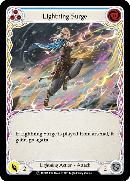 Flesh and Blood - Lightning Surge (Blue) Rainbow Foil - Tales of Aria Unlimited