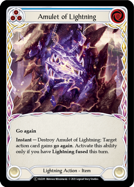 Flesh and Blood - Amulet of Lightning Rainbow Foil - Tales of Aria Unlimited