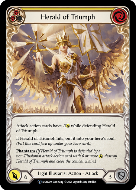 Flesh and Blood - Herald of Triumph (Yellow) Rainbow Foil - Monarch Unlimited
