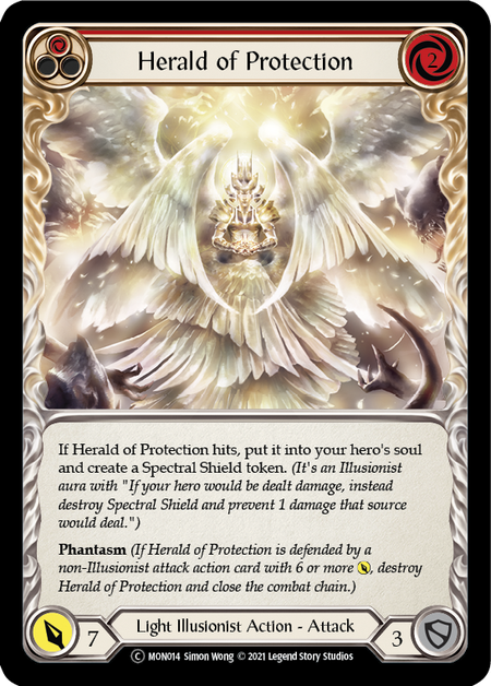 Flesh and Blood - Herald of Protection (Red) Rainbow Foil - Monarch Unlimited