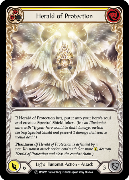 Flesh and Blood - Herald of Protection (Yellow) Rainbow Foil - Monarch Unlimited