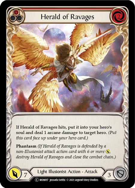 Flesh and Blood - Herald of Ravages (Red) Rainbow Foil - Monarch Unlimited