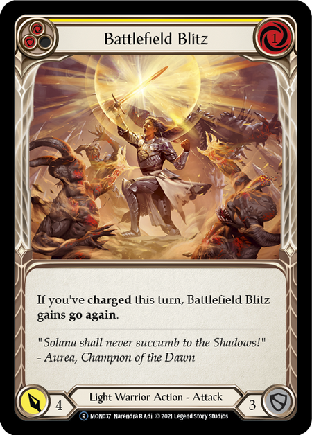 Flesh and Blood - Battlefield Blitz (Yellow) Rainbow Foil - Monarch Unlimited