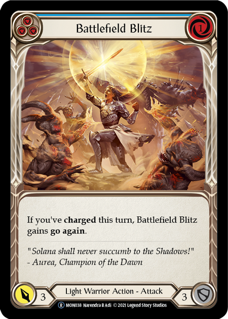 Flesh and Blood - Battlefield Blitz (Blue) Rainbow Foil - Monarch Unlimited