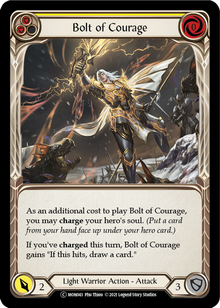 Flesh and Blood - Bolt of Courage (Yellow) Rainbow Foil - Monarch Unlimited