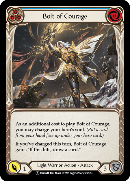 Flesh and Blood - Bolt of Courage (Blue) Rainbow Foil - Monarch Unlimited