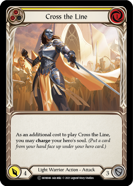 Flesh and Blood - Cross the Line (Yellow) Rainbow Foil - Monarch Unlimited