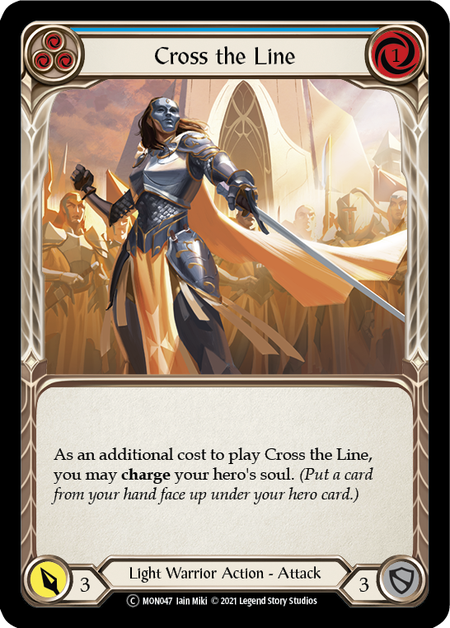 Flesh and Blood - Cross the Line (Blue) Rainbow Foil - Monarch Unlimited