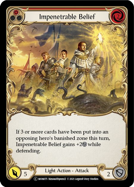 Flesh and Blood - Impenetrable Belief (Red) Rainbow Foil - Monarch Unlimited