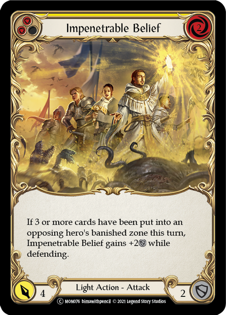 Flesh and Blood - Impenetrable Belief (Yellow) Rainbow Foil - Monarch Unlimited