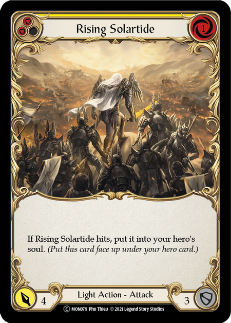 Flesh and Blood - Rising Solartide (Yellow) Rainbow Foil - Monarch Unlimited