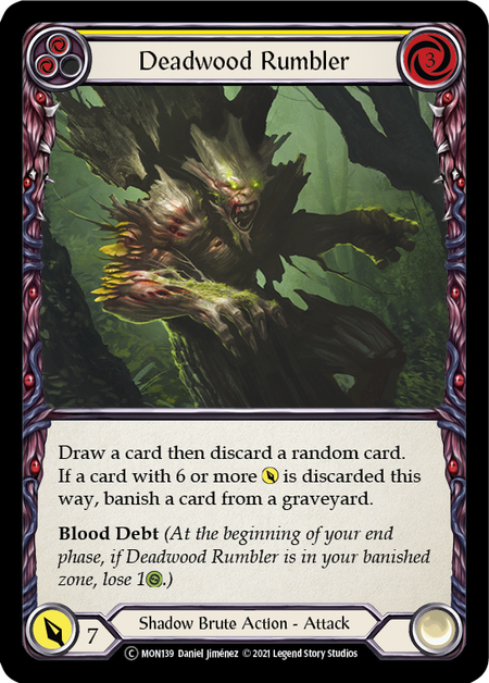 Flesh and Blood - Deadwood Rumbler (Yellow) Rainbow Foil - Monarch Unlimited