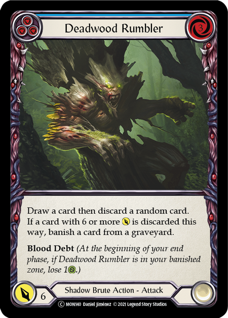 Flesh and Blood - Deadwood Rumbler (Blue) Rainbow Foil - Monarch Unlimited