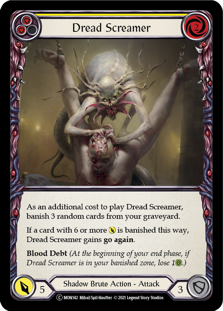 Flesh and Blood - Dread Screamer (Yellow) Rainbow Foil - Monarch Unlimited