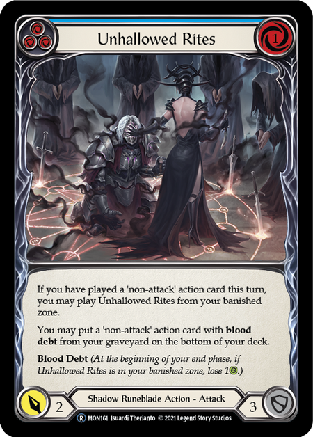 Flesh and Blood - Unhallowed Rites (Blue) Rainbow Foil - Monarch Unlimited