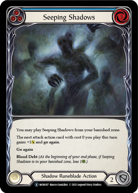 Flesh and Blood - Seeping Shadows (Blue) Rainbow Foil - Monarch Unlimited