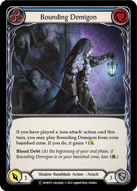 Flesh and Blood - Bounding Demigon (Blue) Rainbow Foil - Monarch Unlimited