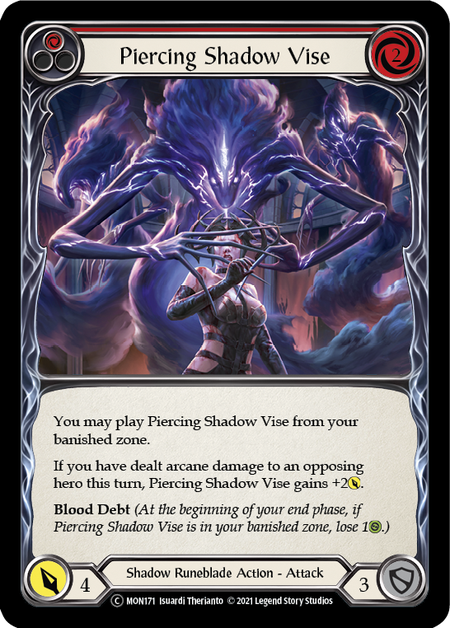 Flesh and Blood - Piercing Shadow Vise (Red) Rainbow Foil - Monarch Unlimited