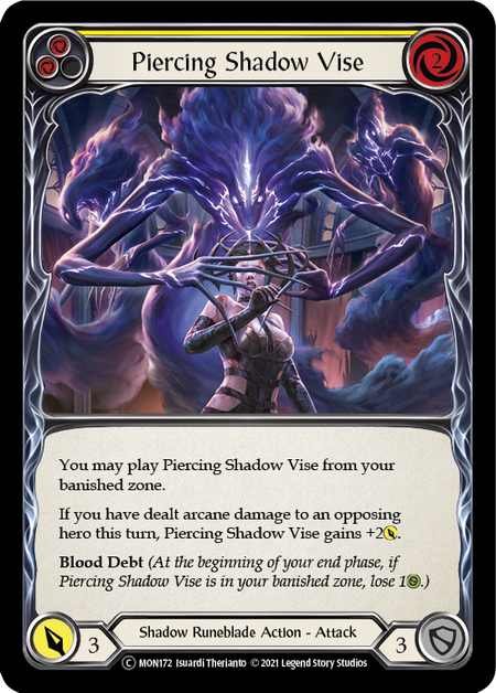 Flesh and Blood - Piercing Shadow Vise (Yellow) Rainbow Foil - Monarch Unlimited