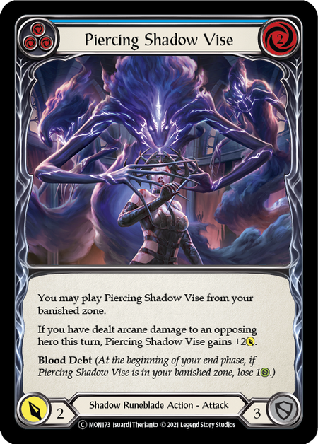 Flesh and Blood - Piercing Shadow Vise (Blue) Rainbow Foil - Monarch Unlimited