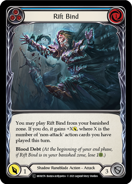 Flesh and Blood - Rift Bind (Blue) Rainbow Foil - Monarch Unlimited